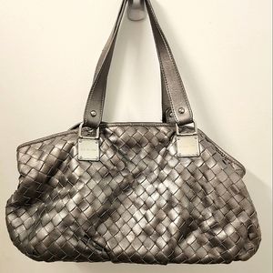 Michael Kors Silver Shoulder Bag Checker Pattern